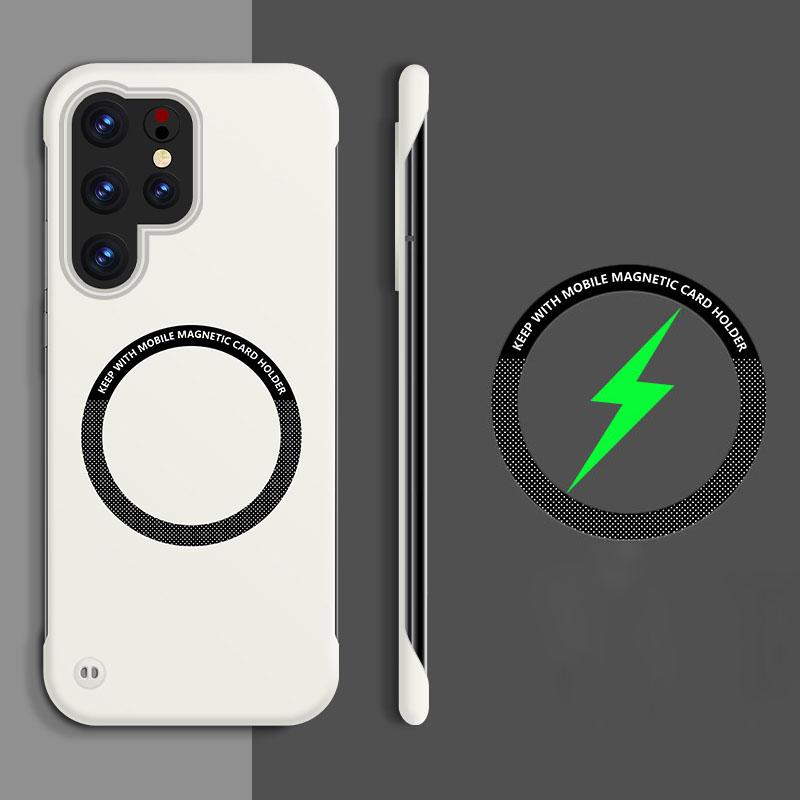 

Магнитный чехол Magsafe однотонный жесткий ПК без бортика для телефона Samsung S25 Ultra Edge S23 S9 S10 S20 S21 S22 S24 Ultra Plus FE Galaxy S20