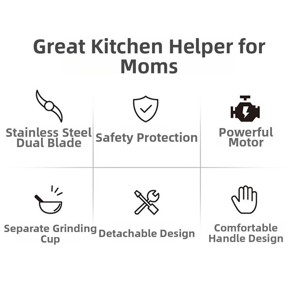 Detachable Handheld Food Processor Stick White 150W Kitchen Cooking Sticks Quiet Operation with Cup Electric Food Mixer