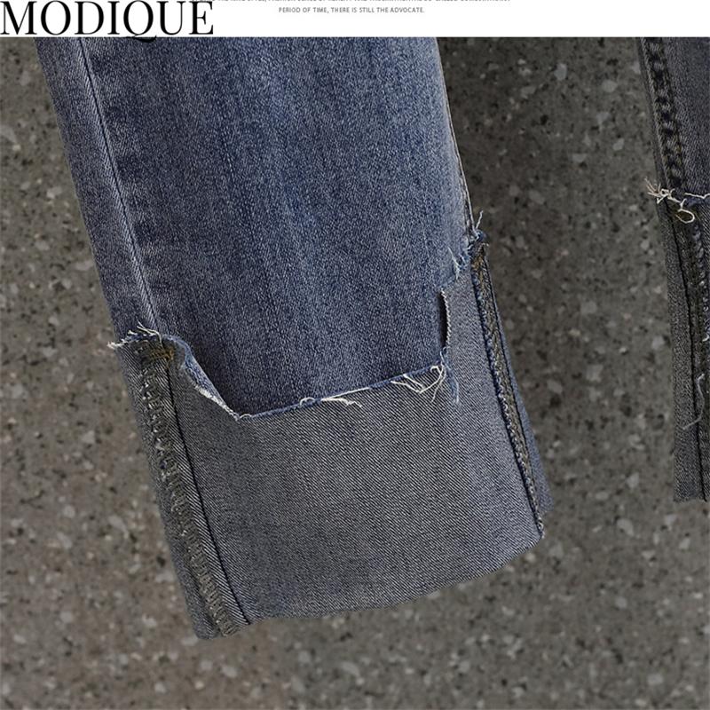 MODIQUE Toamnă Mărimi Mari Pantaloni Noi Dama Elastici Drepți Lungime Glezna Bază Dama Casual Lungime Completă Blugi Denim Femei Pantaloni Lungi din Bumbac