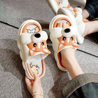 Pantofole carine silenziose da interno antiscivolo in cotone e lino per donna e uomo: Comfort Assorbente del Sudore per Quattro Stagioni
