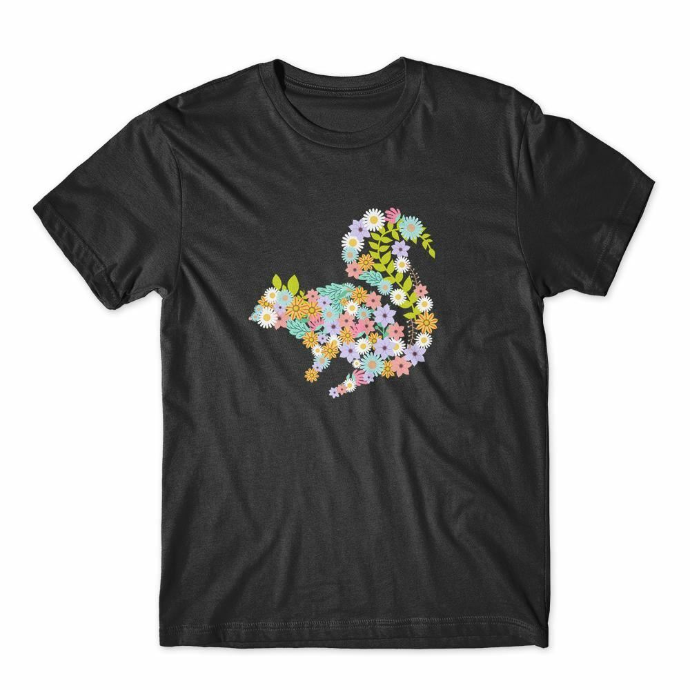 Squirrel Flower T-Shirt 100% Cotton Premium Tee