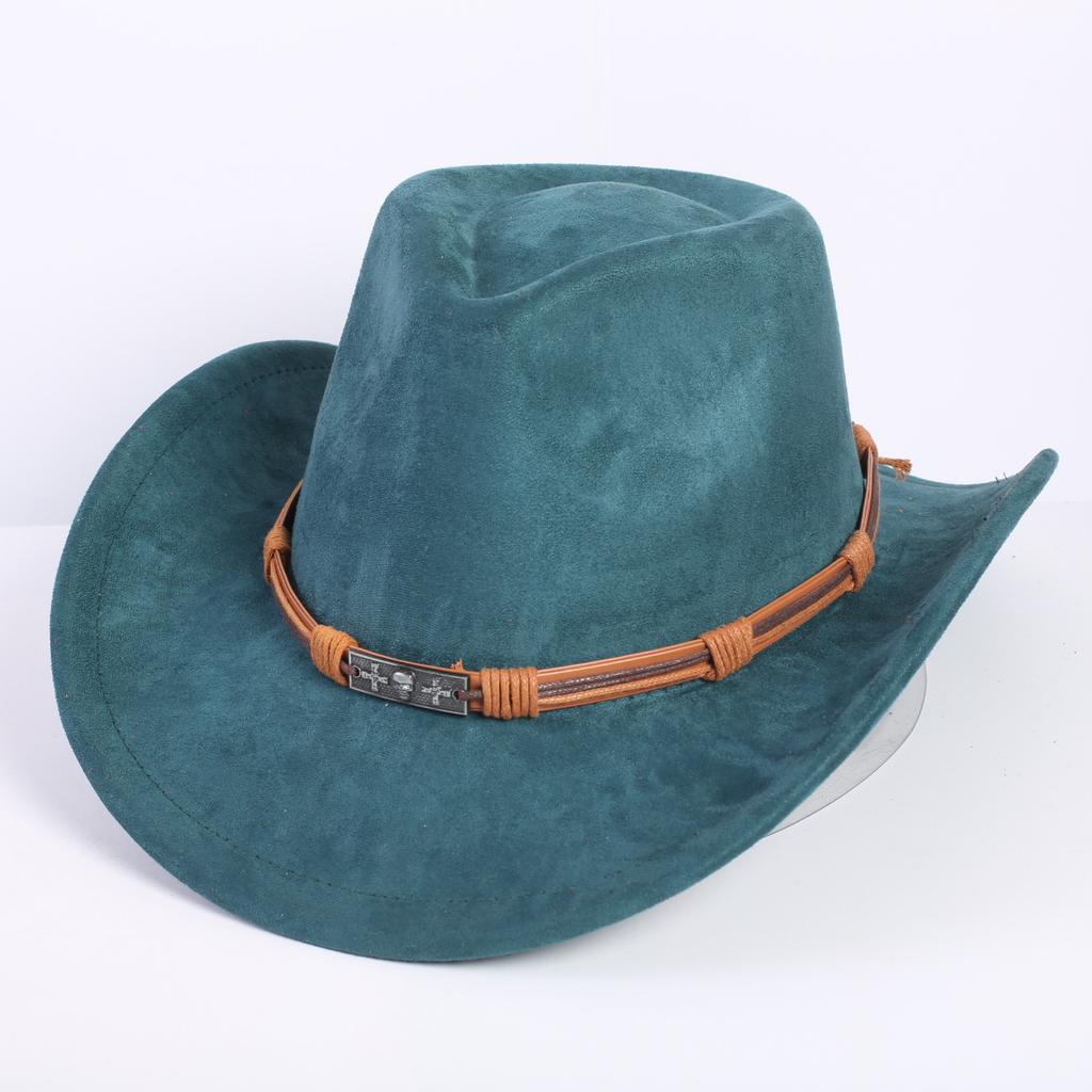 Popolare cappello western da cowboy in camoscio classico europeo e americano moda uomo e donna cappello da cowboy a forma di cuore di pesca stile LO