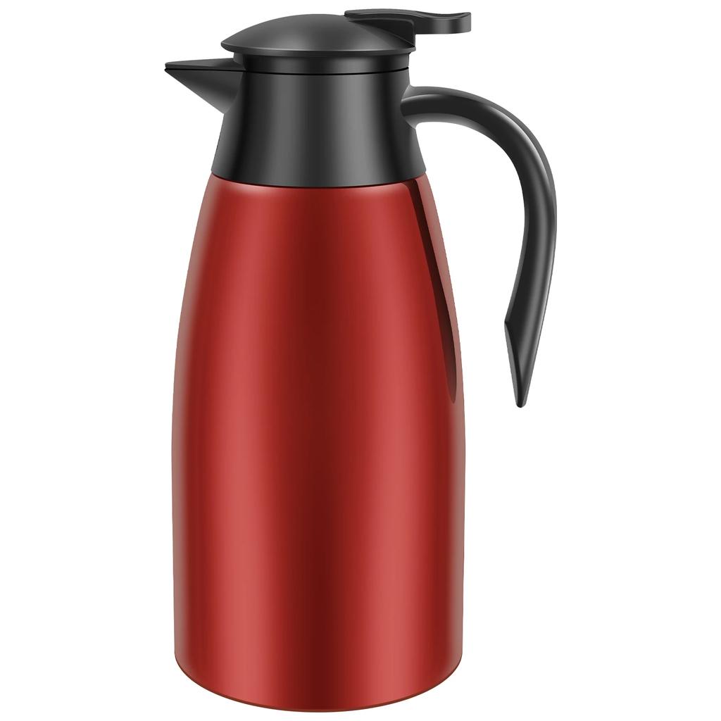 Thermal Coffee Carafe 2L Stainless Steel Vacuum Insulated Coffee Jug 20 to 24 Hours Large Capacity Thermal Water Flask for Home