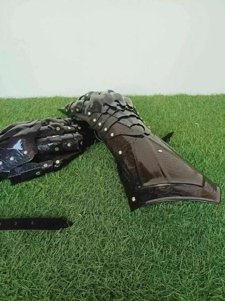 

Броня Средневековые стальные рукавицы Поздняя готика Рыцарские перчатки на пальцы M аэро