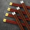 Chicken Wings Wooden Chopsticks Stainless Steel Household Fuzi Mahogany Chicken Wings Chopsticks High-end Gift Box
