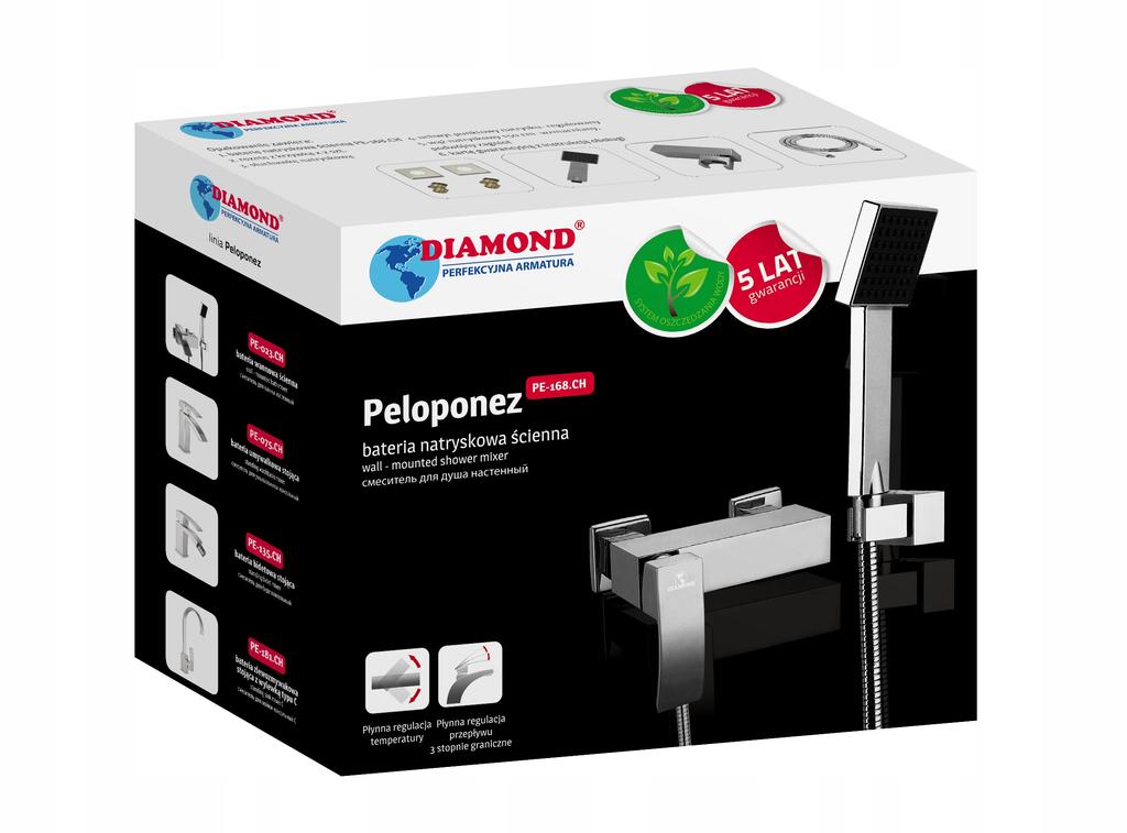 Bateria Prysznicowa Natryskowa Peloponez Chrom