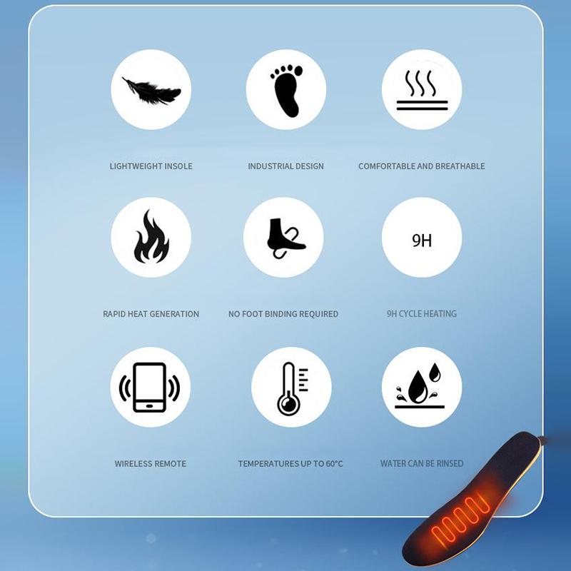 Inteligentne podgrzewane wkładki do butów z szybkim ładowaniem USB, wodoodporne podgrzewacze 3-stopniowe do narciarstwa, wędrówek i sportów zimowych