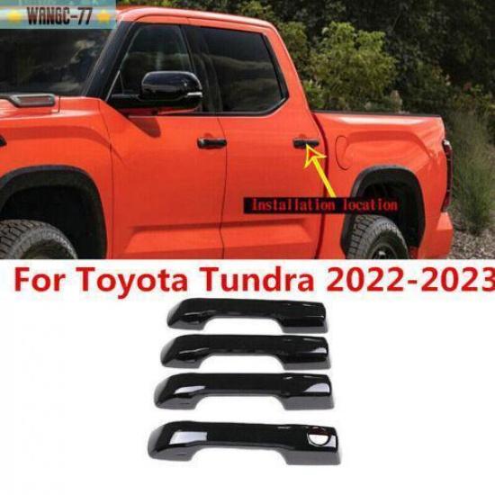 For Toyota Tundra - Black Car Exterior Side Door Handle Cover Trim 4X