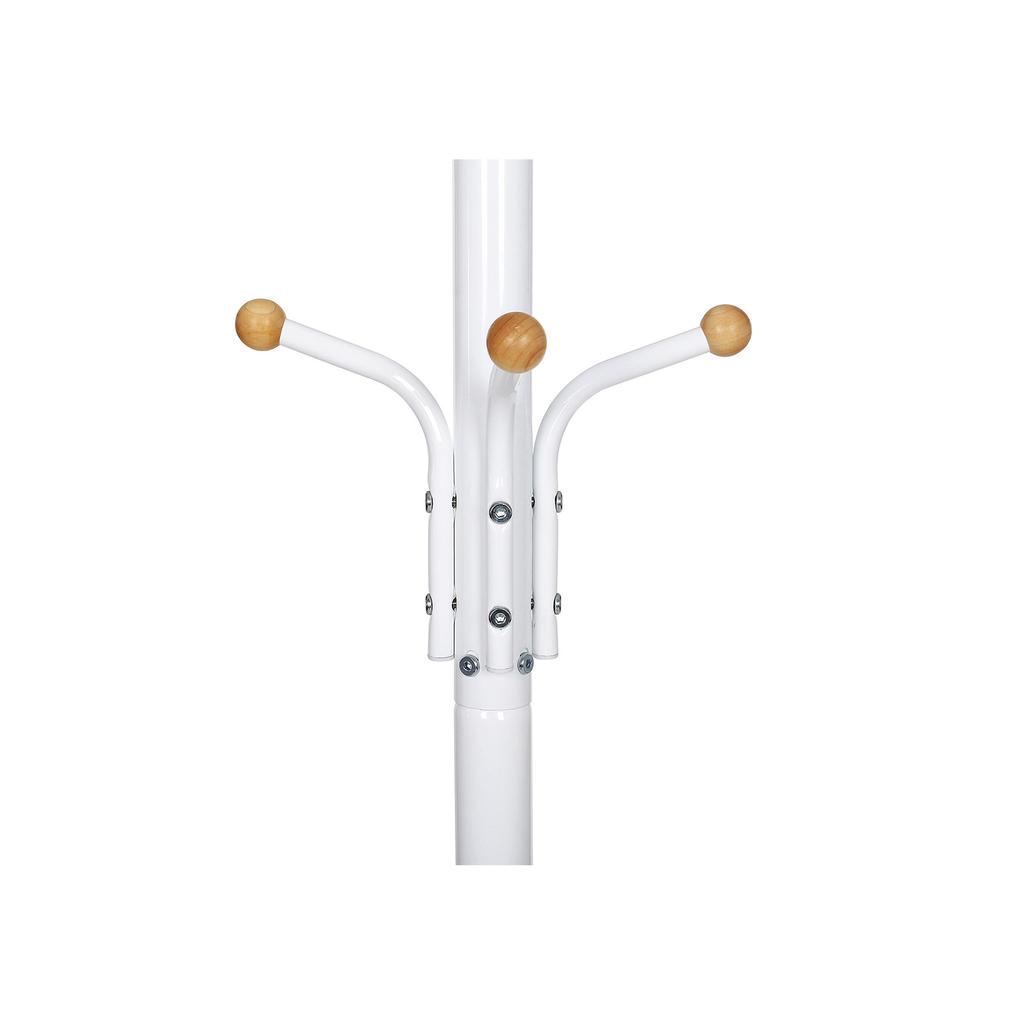 SONGMICS Metal Coat Rack, Clothes Stand, Hat Handbag Hanger, 182 cm Tall Hall Tree, RCR19W , creamy white/ Ivory
