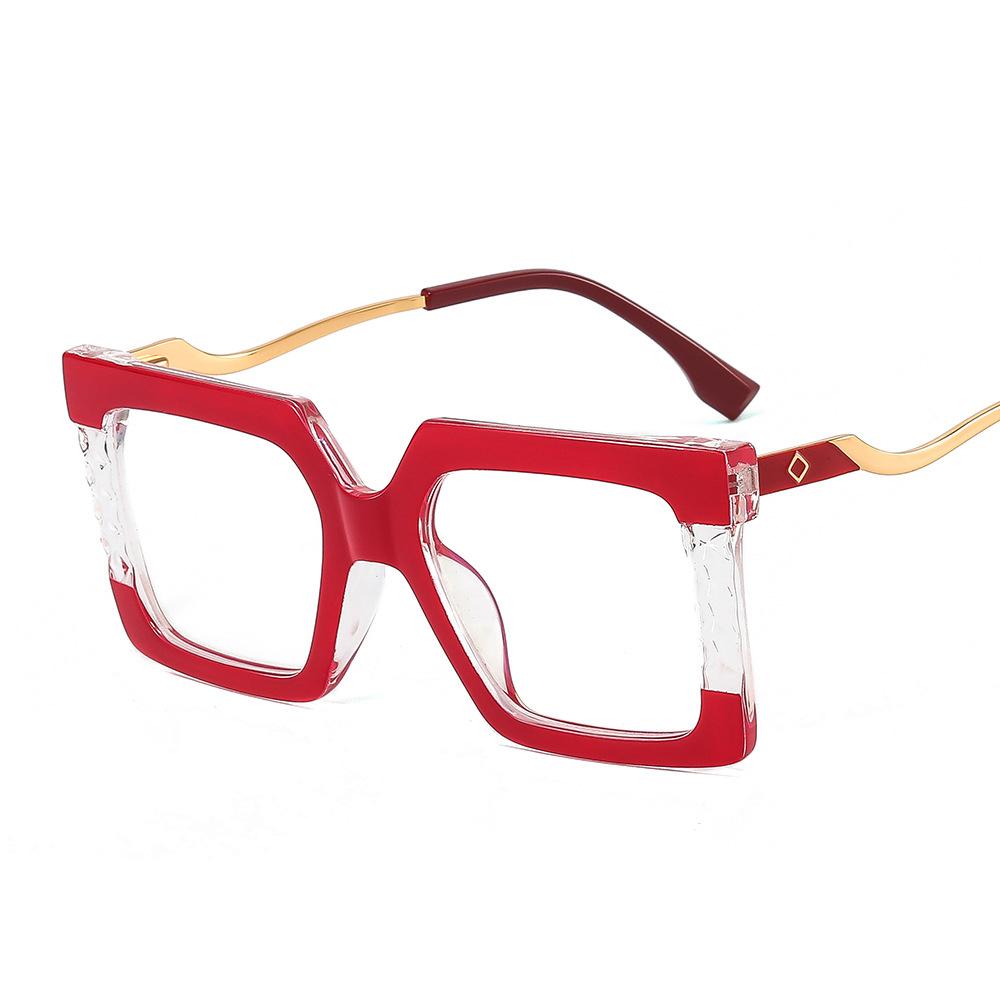 Oversized Square Eyeglass Frames For Women Metal Fashion Computer Optical Lenses Glasses Female Shades Anti-blue Light Spectacle