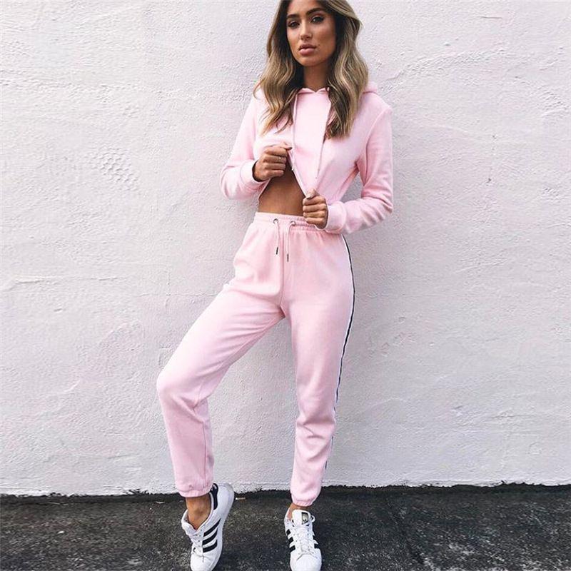 Sets Damen Jogginganzug Oberteile Unterteile Mode Langarm Lockerer Pullover Sportbekleidung