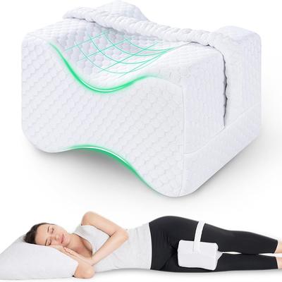 Knee Pillow for Side Sleepers with Straps Soft Memory Foam Leg Knee Pillow for Hip Pain Back Pain Knee Support Pillow