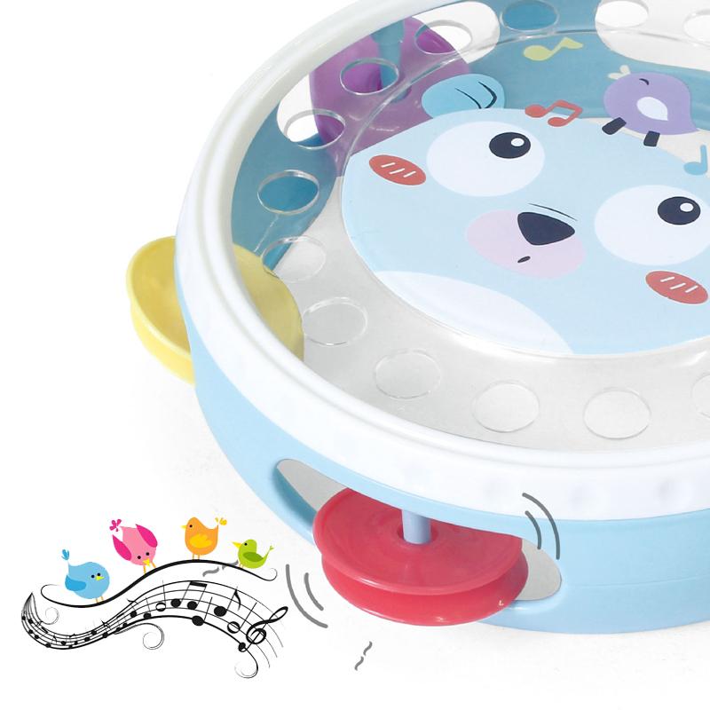 Baby Toys Hand-Held Drums, Percussion Instruments, Baby Hand-Held Tambourines Montessori Toy Interactive Hand Bell for Kid