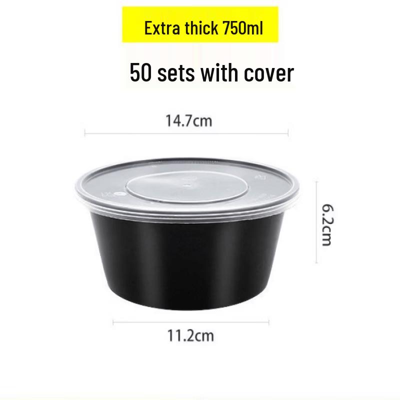 Disposable Round Plastic Takeout Bowl with Lid