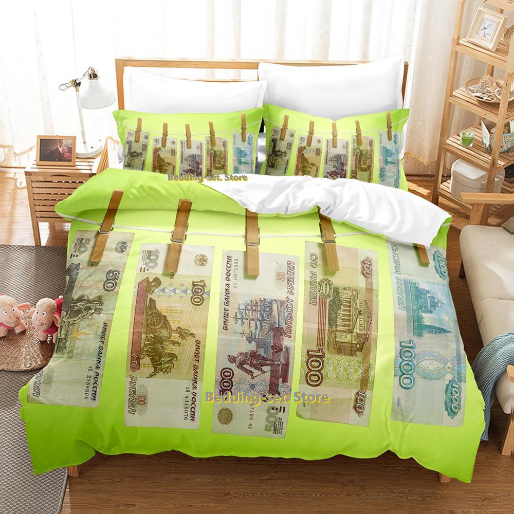 New Money Bedding Set Single Twin Full Queen King Size Bed Set Adult Kid Bedroom Duvetcover Sets Anime Parure De Lit Bed