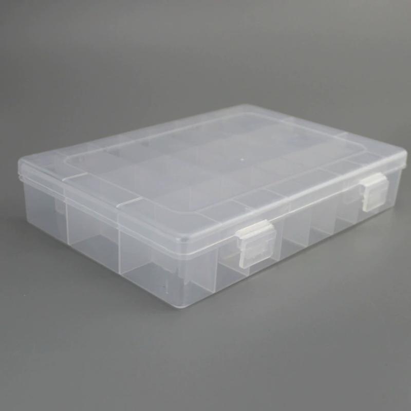 24 Grids Compartment Plastic Storage Box Jewelry Earring Box Bead Screw Container Home Storage Case Display Organizer Container
