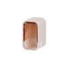 Toothbrush Holder, Wall Mount, Dustproof Cover, No Required, Bathroom Organizer Transparent Tea 1pc