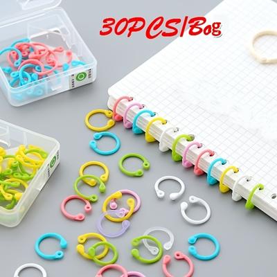 1 Pack of 30 Loose-Leaf Rings - Multifunctional Creative Storage Solution with Random Ring Boxed Opening, Card Punching, and Buckle Design