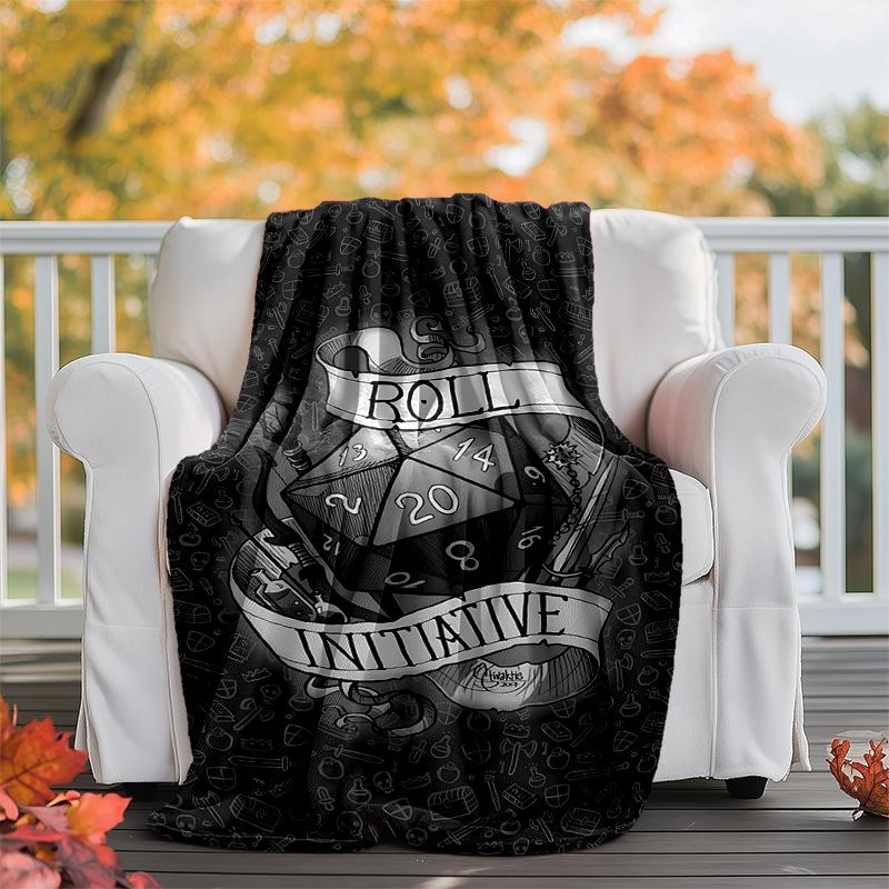 Dungeon Master Flannel Blanket Soft Warm All-Season Throw, Design for Camping, Car Travel, Hiking Sofa, Bed, Office Perfect Gift for Parties