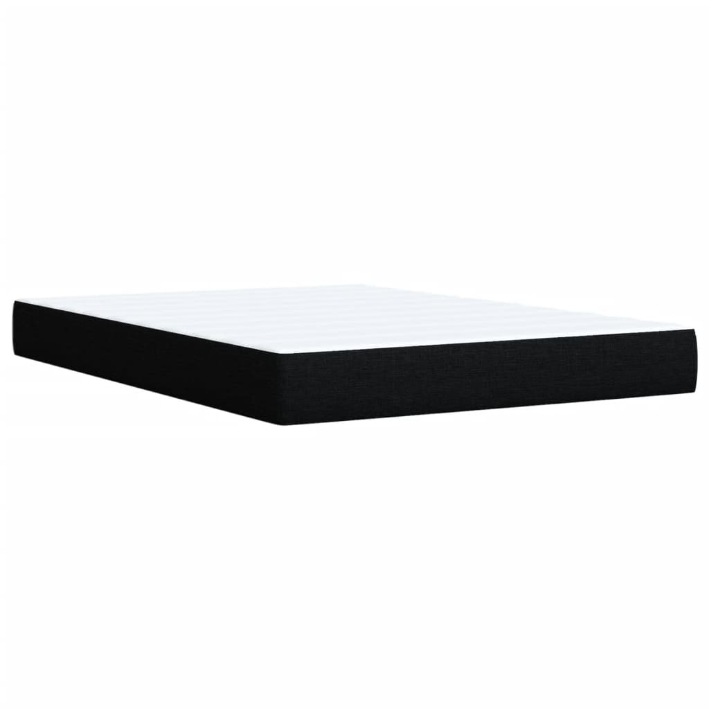 Box Spring Bed with Mattress Black 140 X 190 Cm Fabric