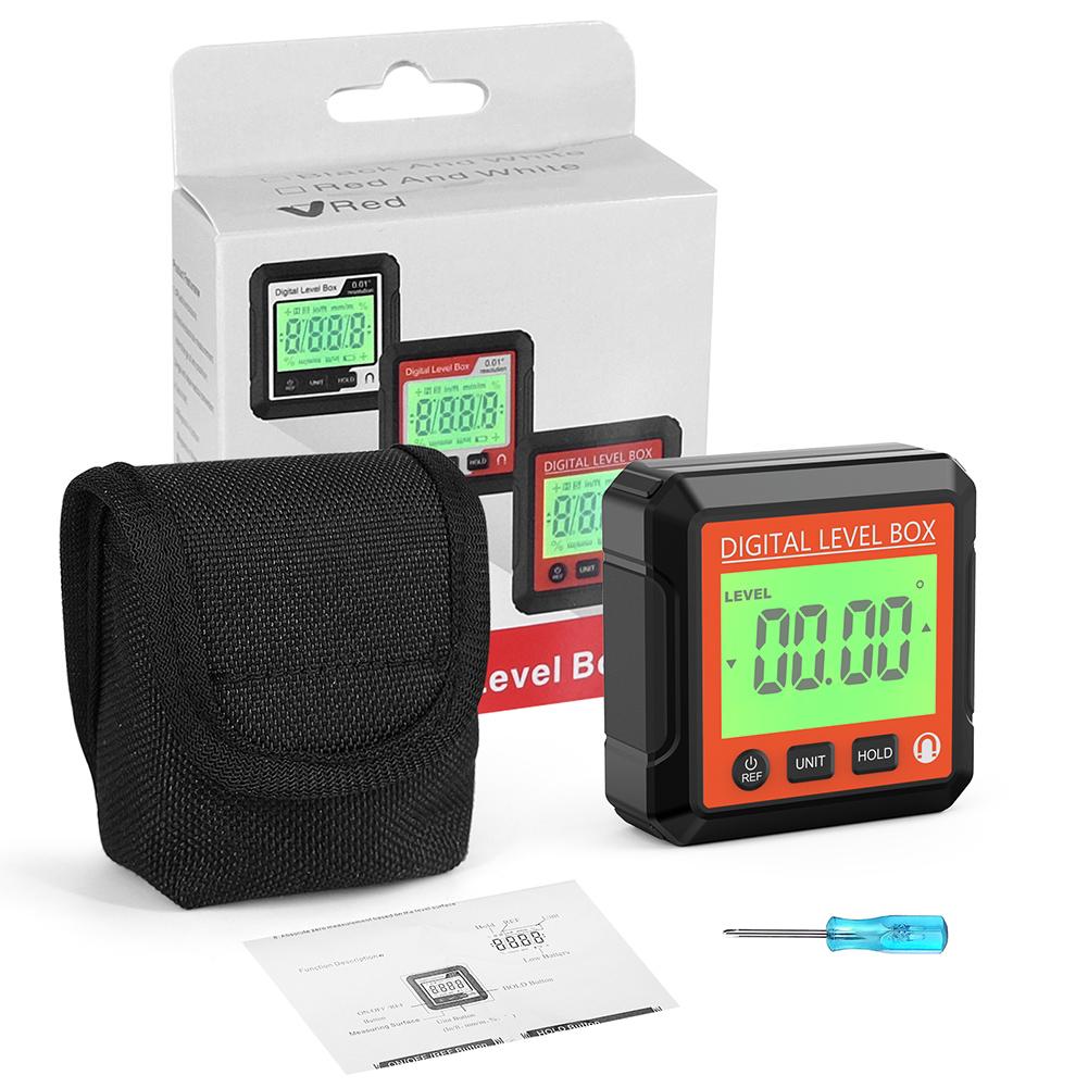 Digital Level Angle Gauge 360° LCD Electronic Protractor Mini Measuring Digital Inclinometer with Magnetic Base Bevel Protractor