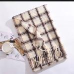 Retro plaid Japanese and Korean atmosphere plaid scarf women's plaid series contrasting color warm shawl student scarf