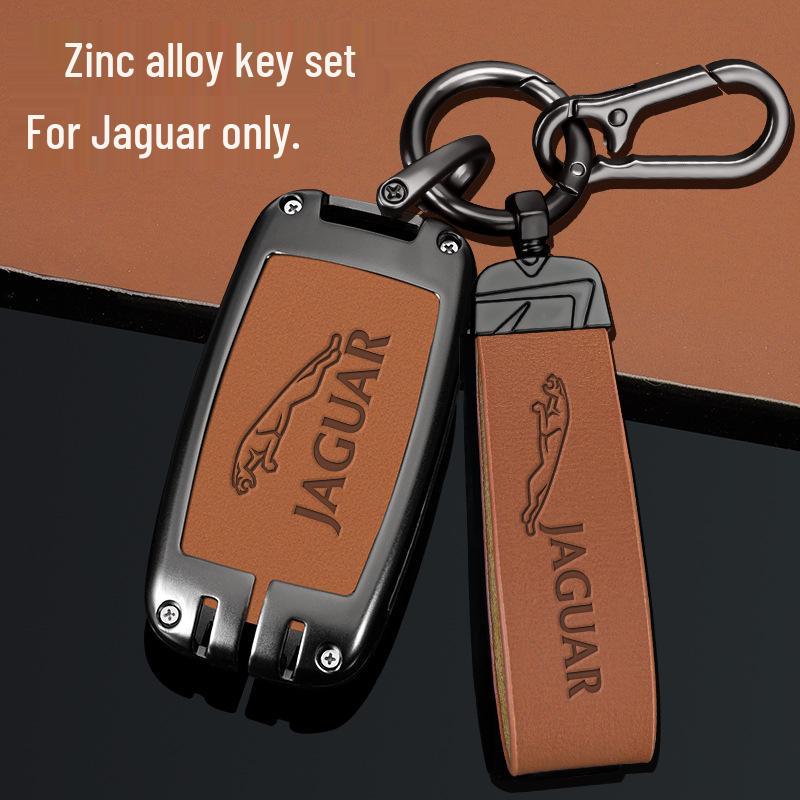 Jaguar XFL/XEL/XJL/F-Pace/F-Type Key Case with Buckle - Premium Car Key Remote Holder