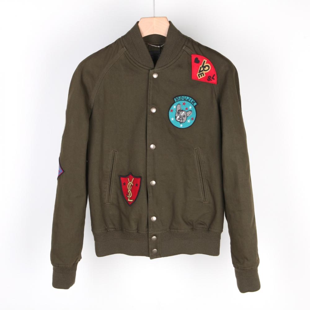 

Куртка Saint Laurent Multi Patch Stadium Хаки 489003Y888L3560