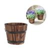 Carbonized Wood Plant Pots Flower Bucket for Garden Farmhouses Home Decorations