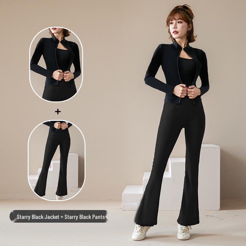 Women's Quick-Dry Zip-Up Sports Jacket with Stand Collar and Long Sleeves for Running and Yoga