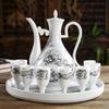 Antique Style Ceramic Wine Set: Decanter & Small Baijiu Cups