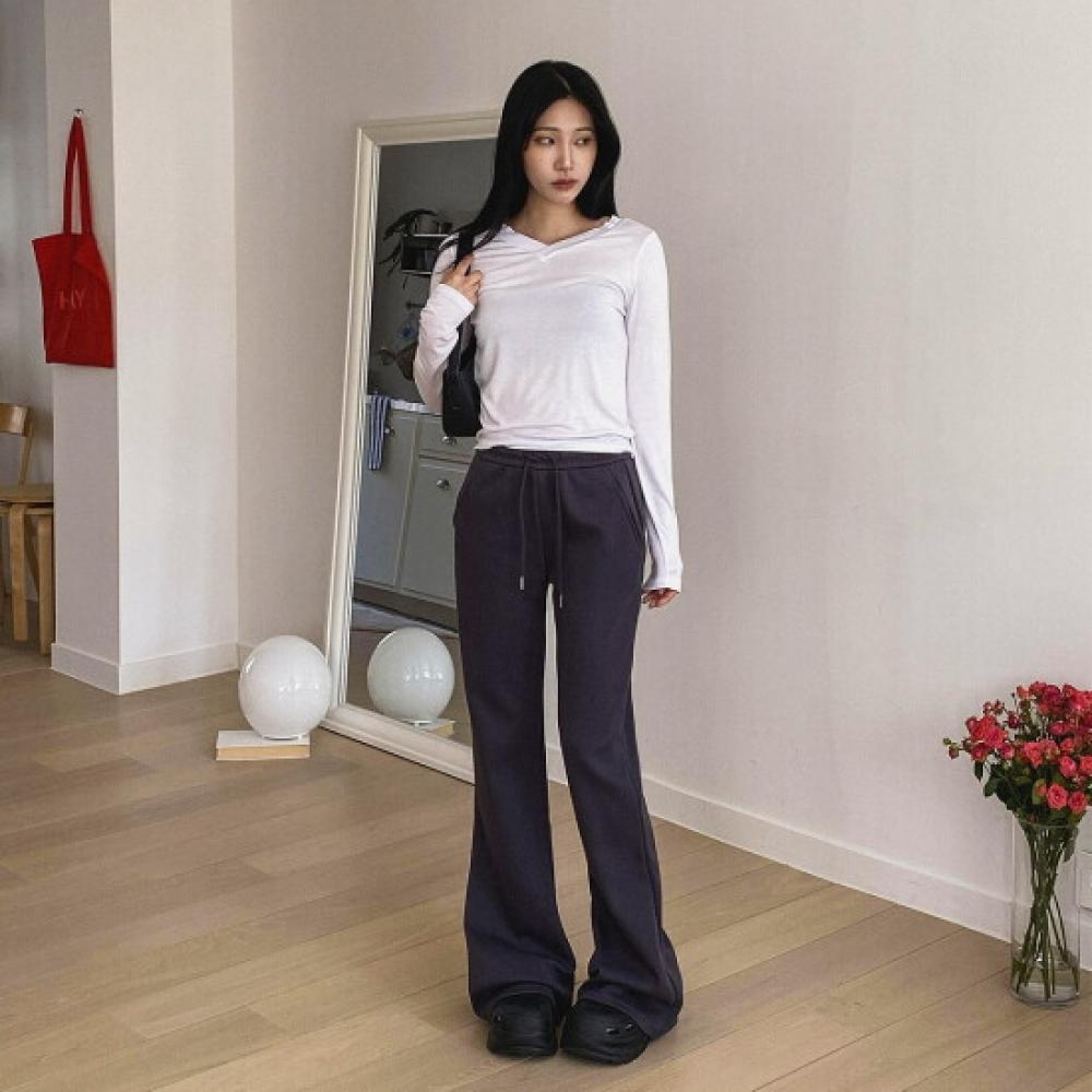 New Arrivals Open Run Low Rise Bootcut Sweatpants With Waist Tie