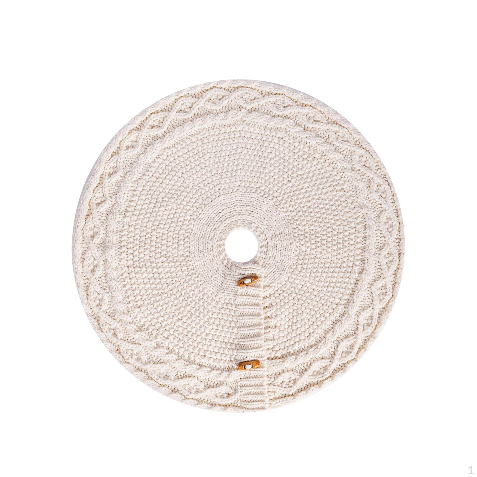 

Knitted Christmas Tree Skirt Mat 18.11inch Dia Handcraft Vintage Style Decoration for