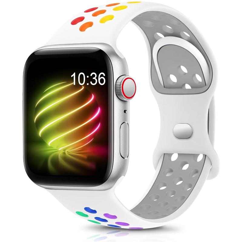 Sport Strap for Apple Watch Band 44mm 45mm 46mm 49mm/38mm 40 41mm Colored Particles Rubber Band IWatch Ultra 11 10 9 8 7 6 5 SE
