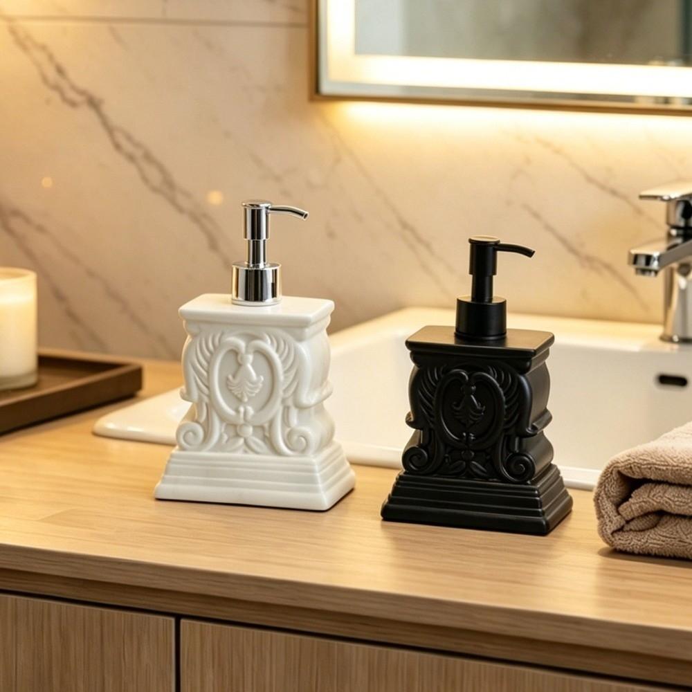 Refillable Roman Column Resin Lotion Pump Bottle Retro Liquid Hand Soap Container Home Decor