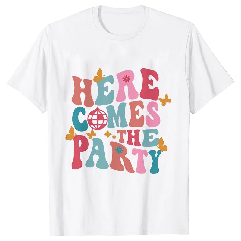Groovy Retro Bachelorette Party TShirts Here Come The Bride Shirt Bridal Shower Wedding Tees Team Bride Single Farewell Gift S