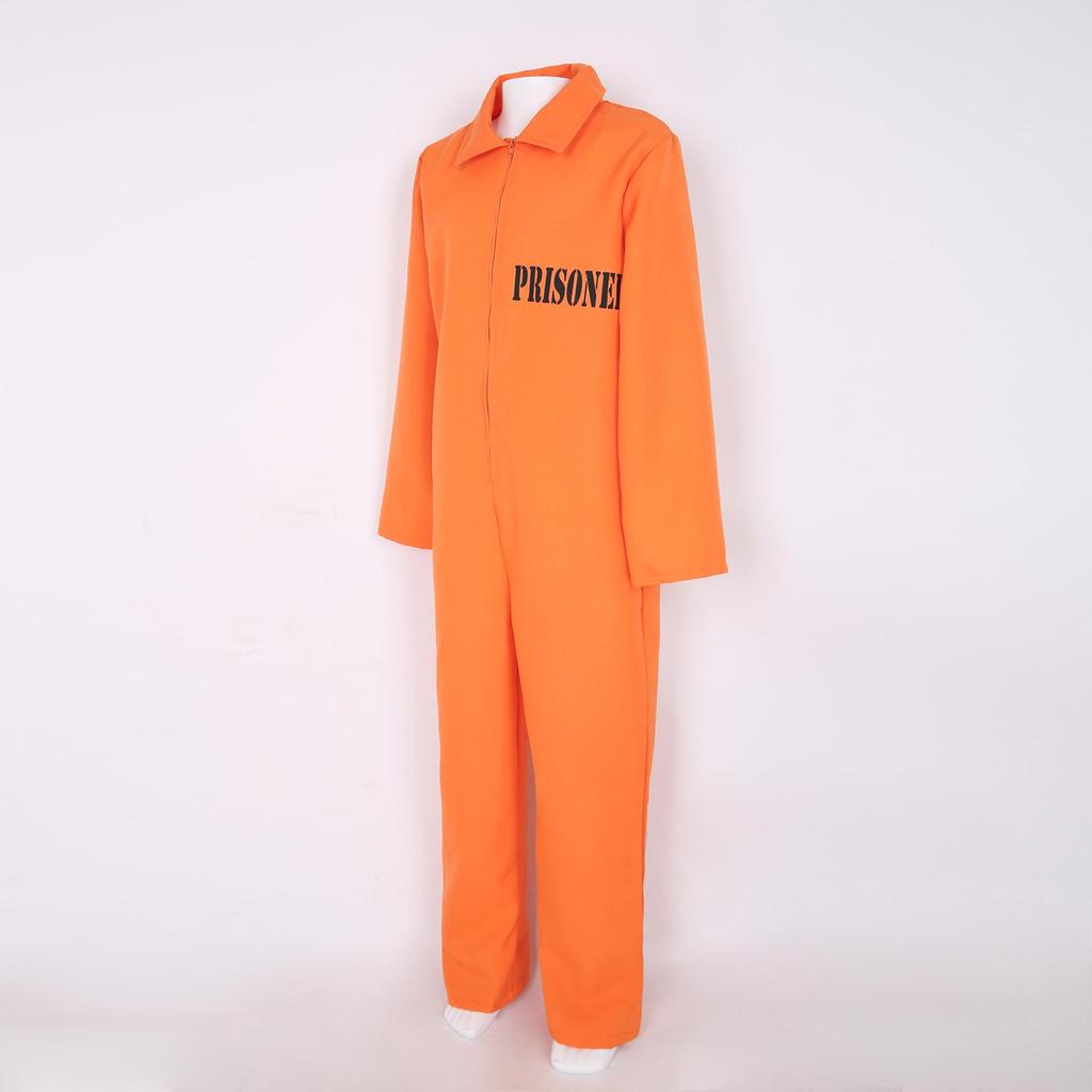 Unisex Halloween Cosplay Yellow Prisoner Costume for Adults and Kids