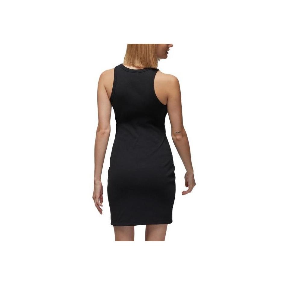 Jordan Embroidered Logo Soft And Breathable Slim Fit Knit Dress With Slit Women Dress Black DZ3347-010