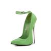 New Super High Pointed Toe Slim Heels Shoes Style Fashionable Light Mouth Large Size Elegant Buckle Fashionable Bright Colors