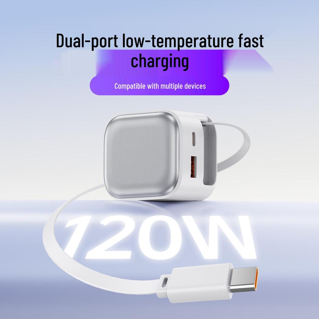 120W GaN Charger with AI Temperature Control, Triple-Port Fast Charging for Huawei & Apple Devices