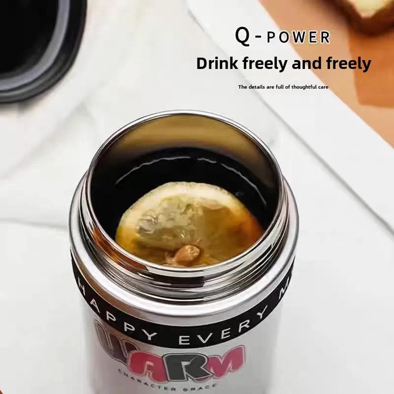 420ML Ins Unique Thermos Cup Cute Mug Good-looking Water Cup Anime Cartoon Stainless Steel TInsulated Water Bottle Kid