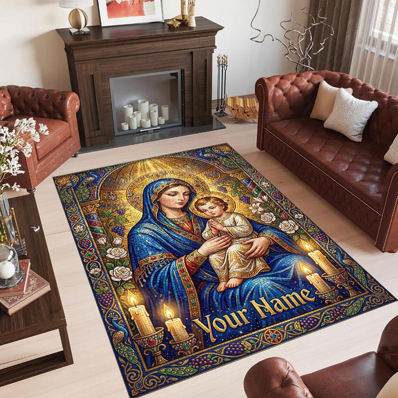 Other Similar Designs Theme Crystal Velvet Rug Personalized Custom Name Text Soft Floor Mat Home Decor