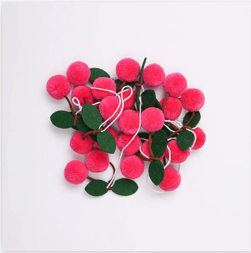 Bayberry Felt Ball Handmade Garland String Hanging Ornaments Hair Ball Wall Hanging Pendant Kids Room Decoration