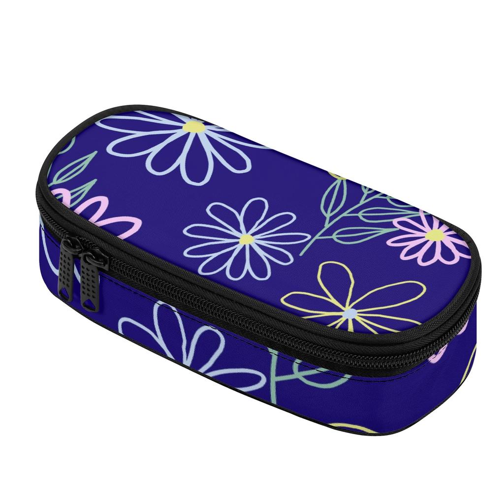 Pen Case Strong Polyester Fabric Organized Storage Smooth Zipper with Main Compartment Mesh Pocket and Pen Slots for Students