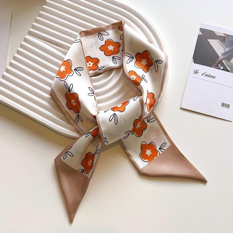 Silk Scarf Headband French Braided Hair Ribbon Versatile Ponytail Streamer Headgear Bag Decoration