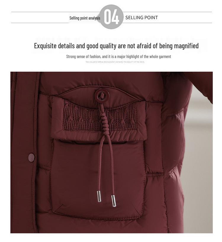 Warm Thickened Cotton-Padded Jacket for Women: Winter Fashion Coat for Middle-Aged & Elderly
