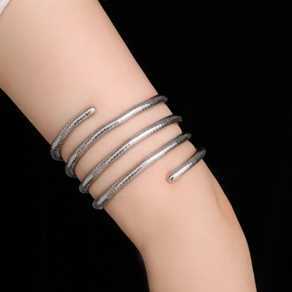 Silver Color Charm Bangle Gold Color Layered Stackable Wrist Bracelet Jewelry Accessories