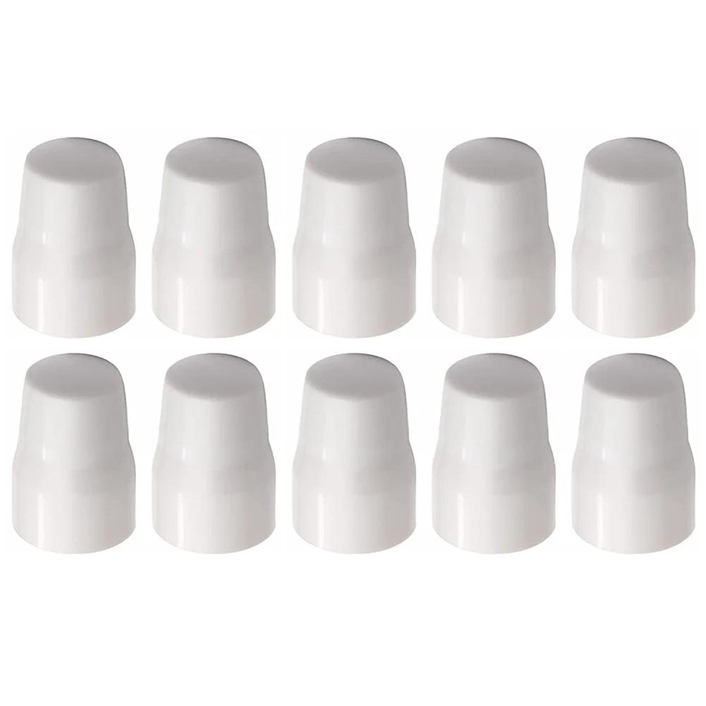 4-10pc Radiator Valve Cap Easy Push-Fit Replacement Valve Cover White ABS Plastic Long-lasting Performance Home Improvement
