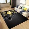 Blue Rose Floral Pattern Decoration,Carpet,Living Room,Bedroom, Non-slip,Square Rug