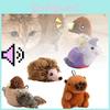 Realistic Plush Cat Toy With Sound Effects Featuring Birds Hedgehogs And Capybaras